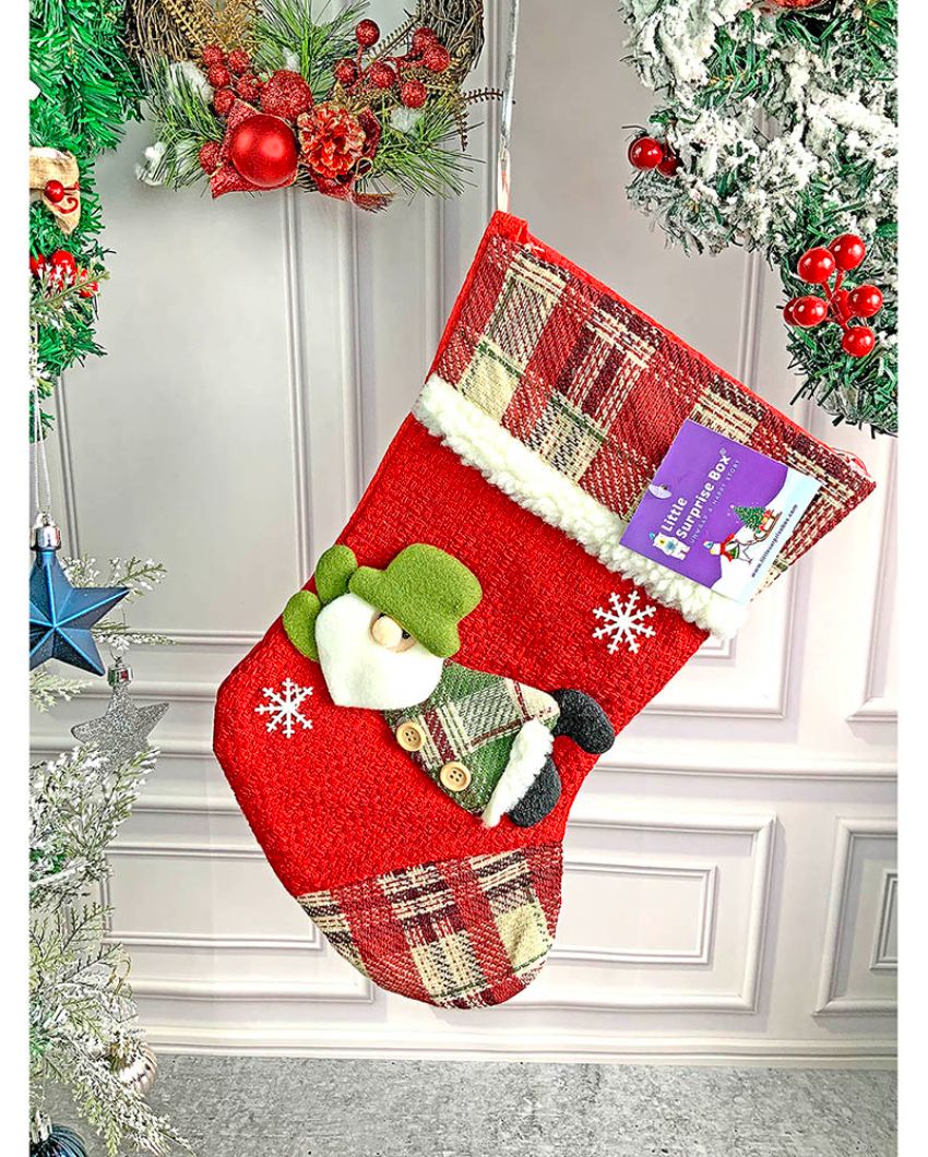 3D Christmas Stockings For Gifts & Decor | Set of 3 | 9 x 13 inches