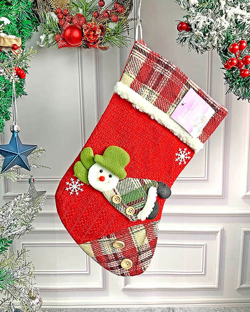 3D Christmas Stockings For Gifts & Decor | Set of 3 | 9 x 13 inches