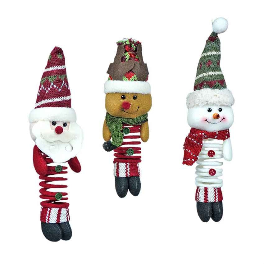 Spring Reindeer Santa Snowman Christmas Tree Ornaments Combo | Pack Of 3 | 4 x 3 x 5 inches