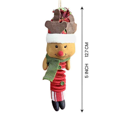 Spring Reindeer Santa Snowman Christmas Tree Ornaments Combo | Pack Of 3 | 4 x 3 x 5 inches