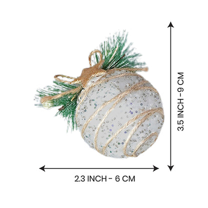 Glitter Jute Snowy Elf Themed Tree Ornaments Christmas Decoration | Pack of 4 | 5 x 5 inches