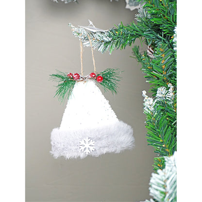 Silver Furry Winter Accessories Themed Tree Ornaments Christmas Decoration | Pack of 4 | 5 x 5 inches