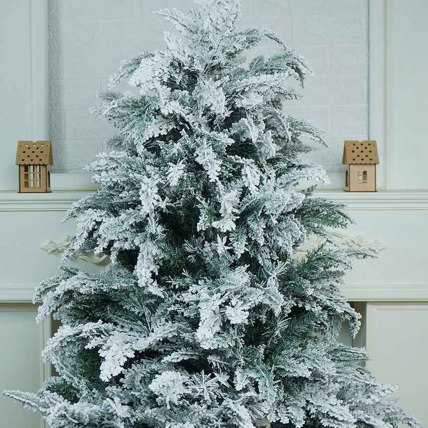 Snowy Large Leaves Artificial Christmas Tree Accent Decoration | 32 x 60 inches