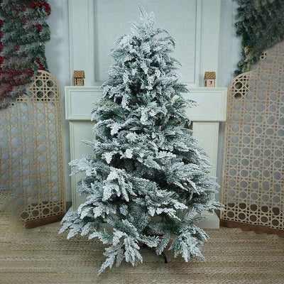 Snowy Large Leaves Artificial Christmas Tree Accent Decoration | 32 x 60 inches