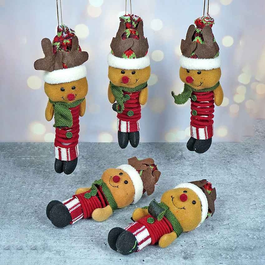 Reindeer Christmas Tree Ornaments Combo | Set of 5 | 4 x 3 x 5 inches