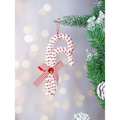 Red Candy Land Themed Big Size Tree Ornaments Christmas Decoration | Pack of 5 | 4 x 6 inches