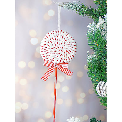 Red Candy Land Themed Big Size Tree Ornaments Christmas Decoration | Pack of 5 | 4 x 6 inches