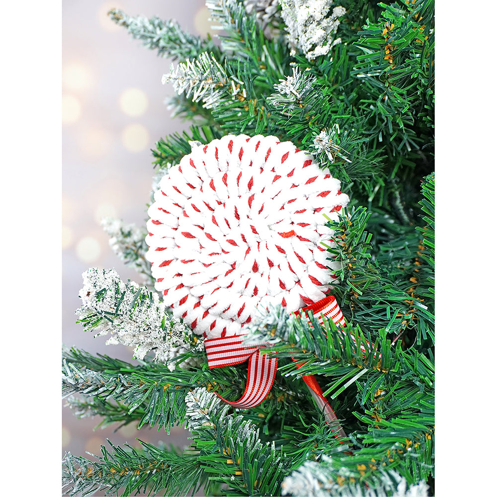 Red Candy Land Themed Big Size Tree Ornaments Christmas Decoration | Pack of 5 | 4 x 6 inches