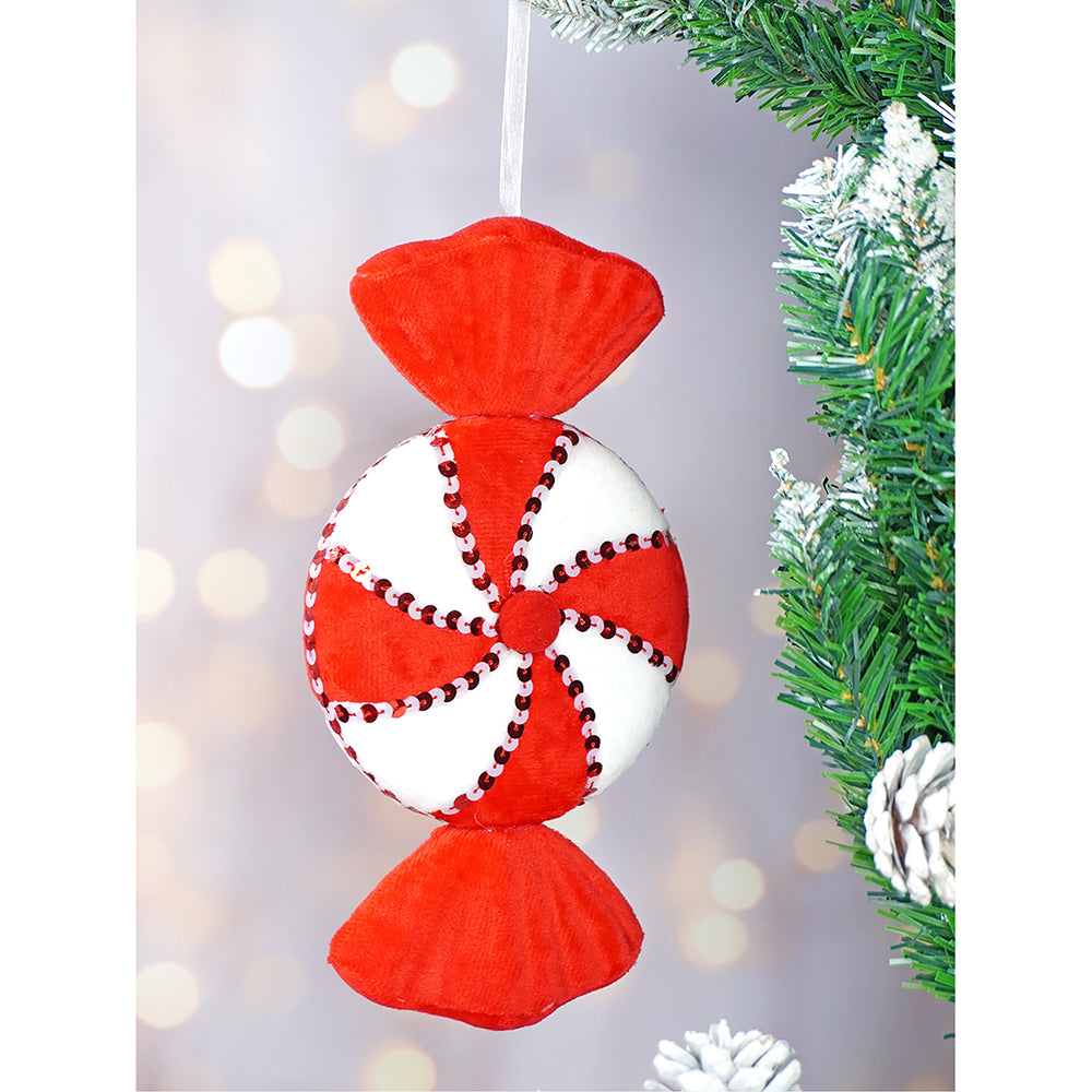 Red Candy Land Themed Big Size Tree Ornaments Christmas Decoration | Pack of 5 | 4 x 6 inches