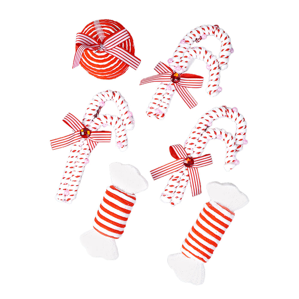 Trio Candy Land Themed Tree Ornaments Christmas Decoration | Pack of 6 | 4 x 7 inches