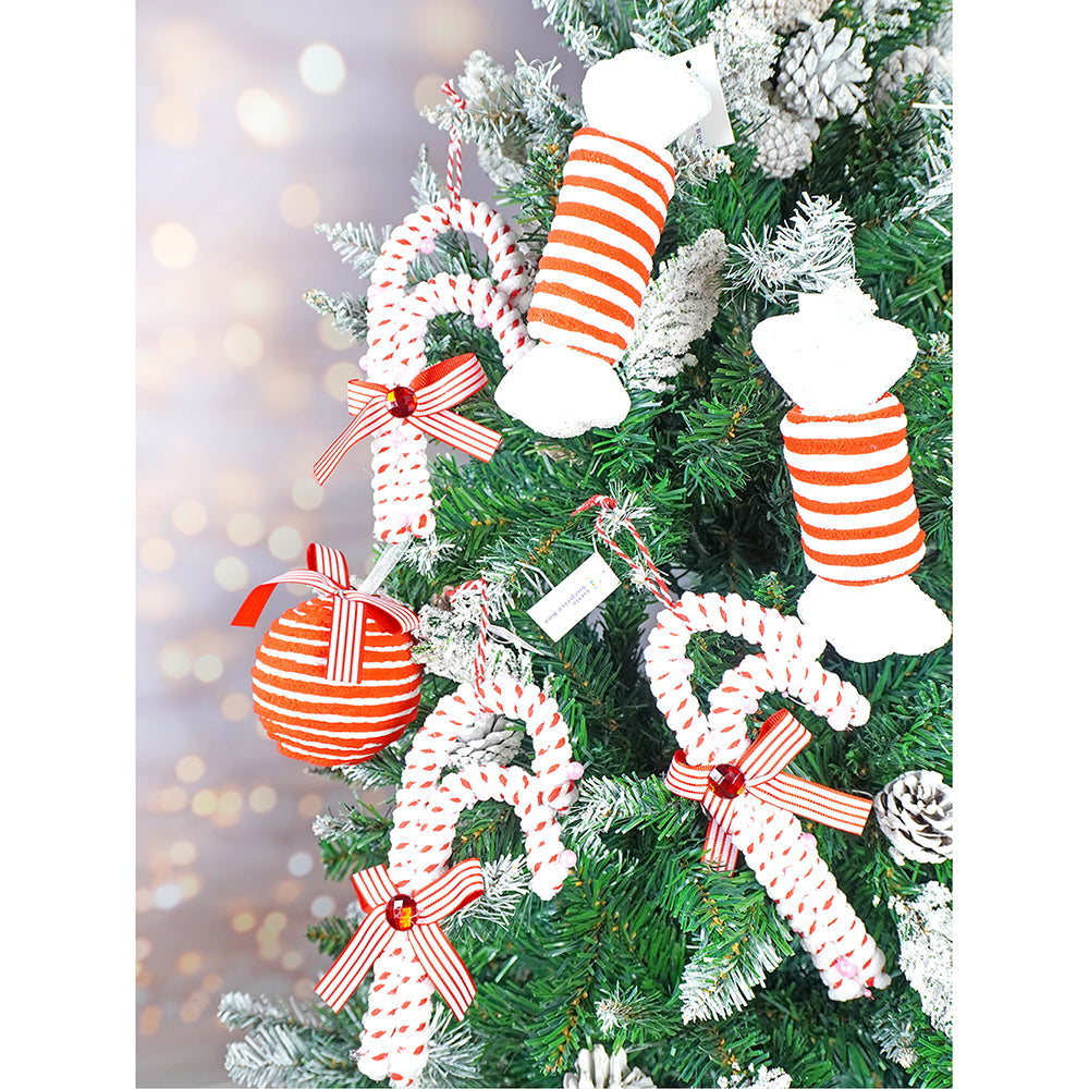 Trio Candy Land Themed Tree Ornaments Christmas Decoration | Pack of 6 | 4 x 7 inches