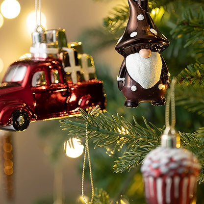 Maroon Brown & Gold Pinecone Themed X Mas Balls Christmas Decoration | 13 x 4 x 16 inches