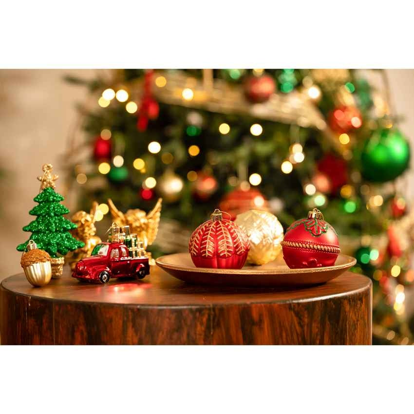 Red and Green Gold Christmas Ball Ornaments Decoration | 60 Pieces