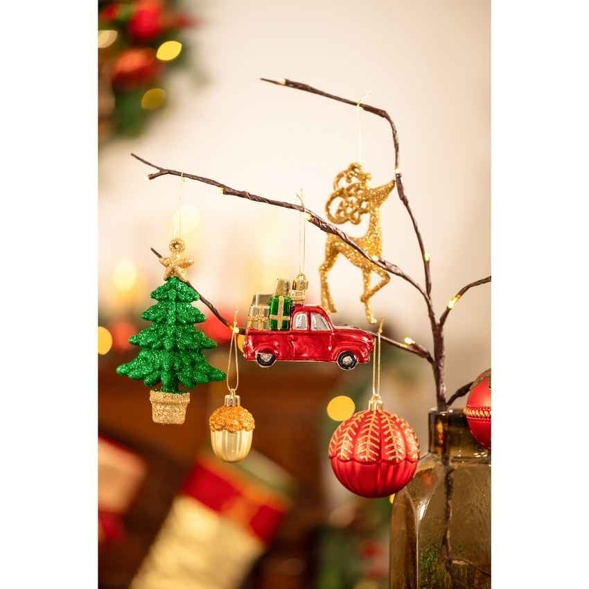 Red and Green Gold Christmas Ball Ornaments Decoration | 60 Pieces