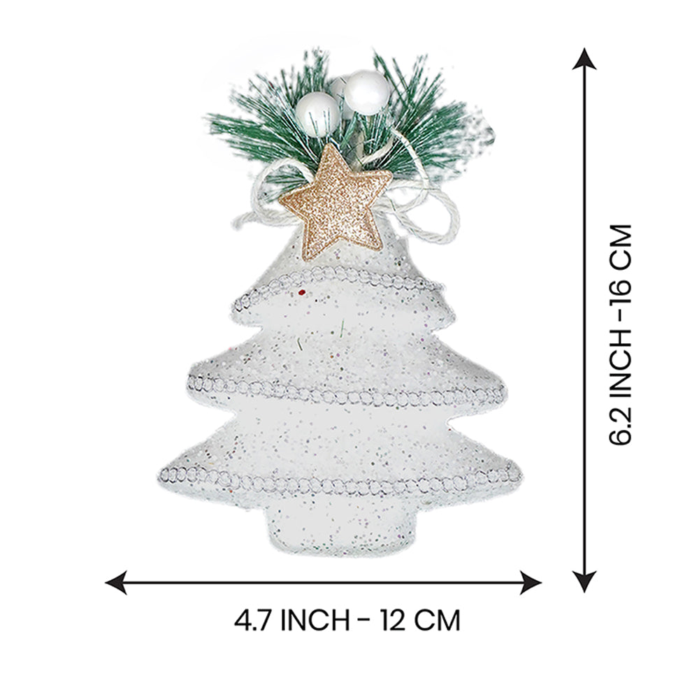 Glitter Jute Themed Tree Ornaments Christmas Decoration | Pack of 5