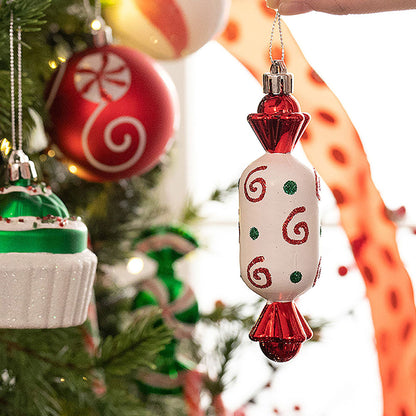 Red Green White Chocolates Cupcakes Themed X Mas Balls Christmas Decoration | 13 x 4 x 16 inches