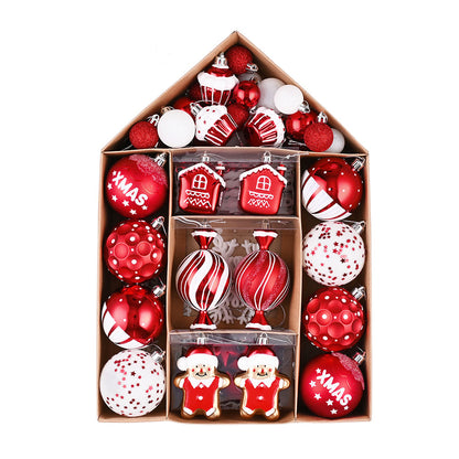 Gingerbread Themed X-Mas Balls Christmas Decoration | 70 Pieces | 13 x 4 x 16 inches