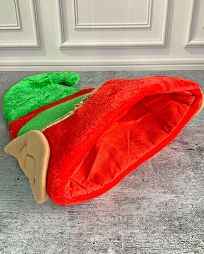 Elf Ears Rich Plush Velvet Christmas Party Hat  | 12 x 14 inches