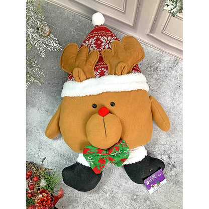 Fluffy Reindeer Pillow Christmas Decoration | 13 x 20 inches