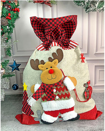 Reindeer Pillow & Christmas Sack Gift | Pack Of 2