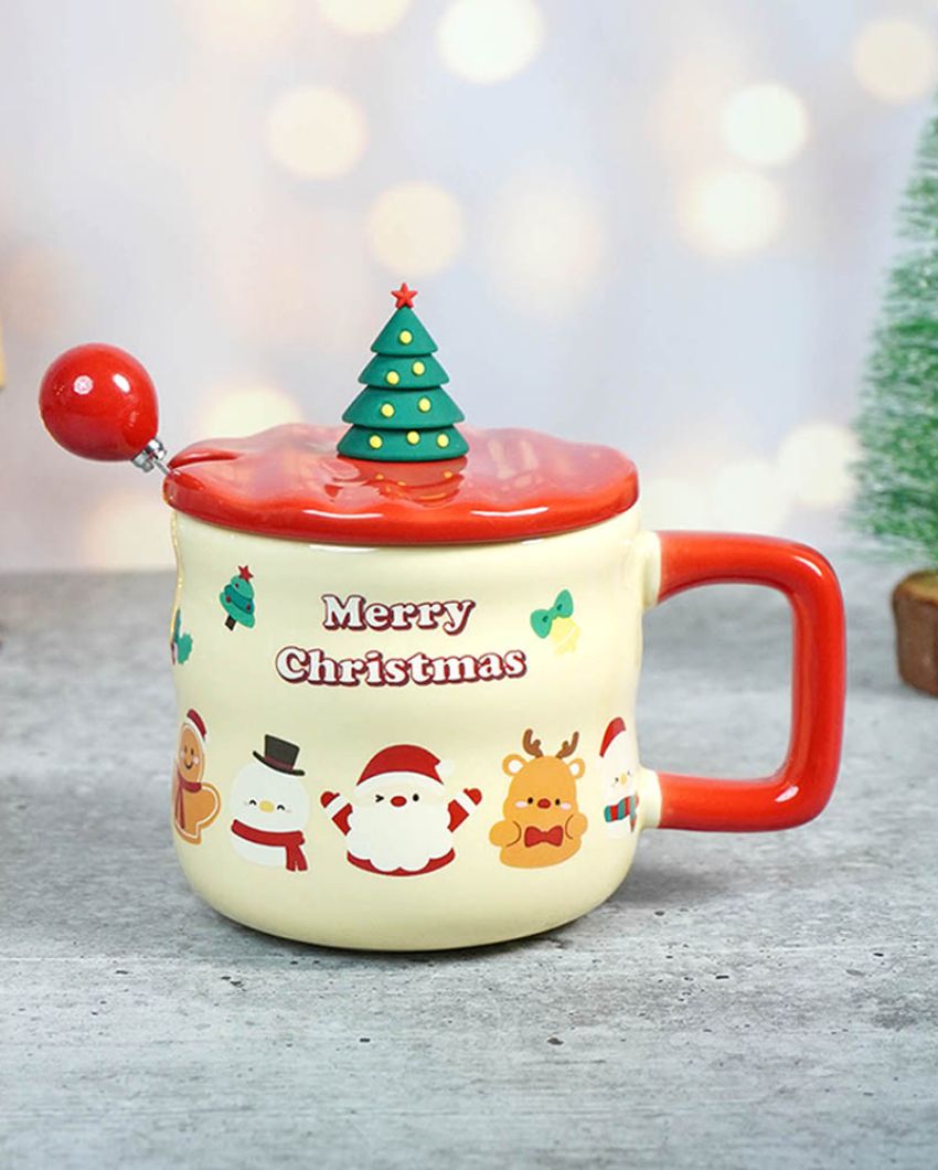 Christmas Character Faces Ceramic Mug | 4 x 5 x 5 inches