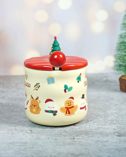 Christmas Character Faces Ceramic Mug | 4 x 5 x 5 inches