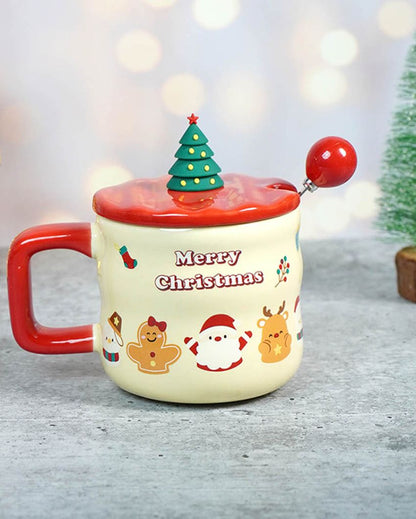 Christmas Character Faces Ceramic Mug | 4 x 5 x 5 inches