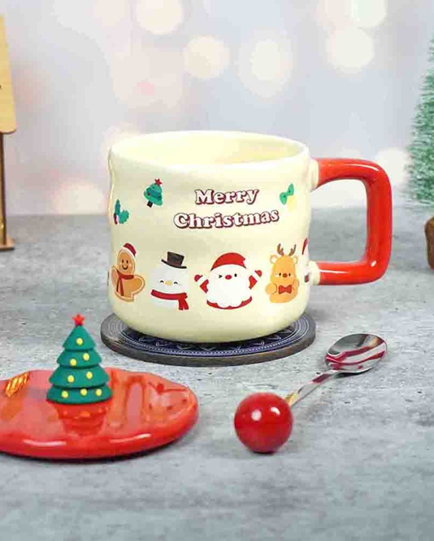 Christmas Character Faces Ceramic Mug | 4 x 5 x 5 inches