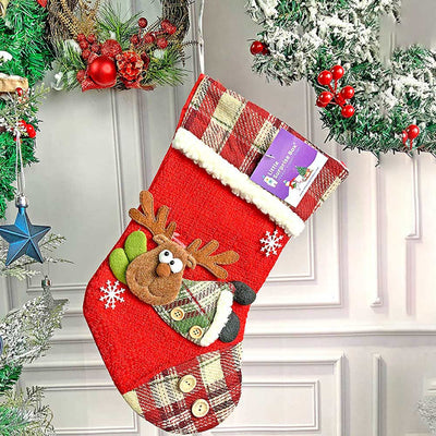 Flying Deer Stockings Christmas Decoration | 9 x 12 inches