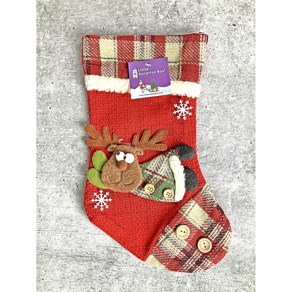 Flying Deer Stockings Christmas Decoration | 9 x 12 inches