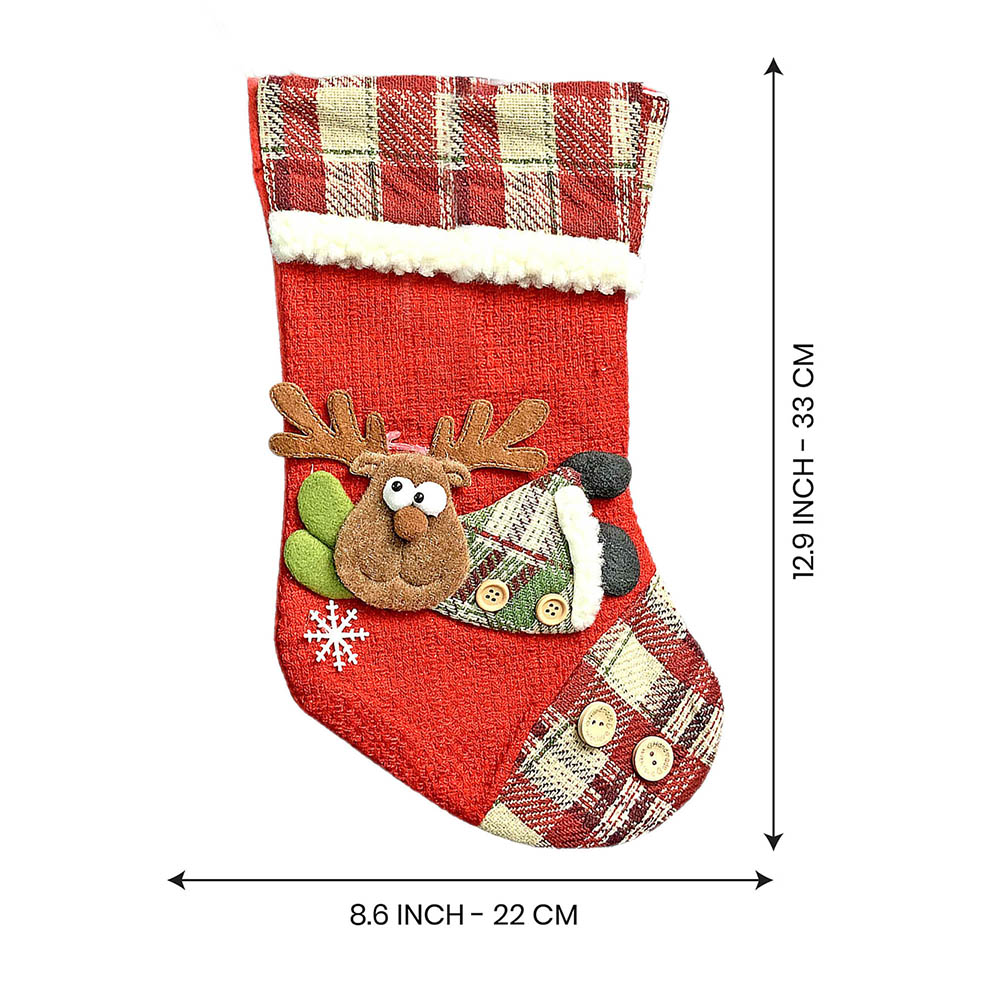 Flying Deer Stockings Christmas Decoration | 9 x 12 inches