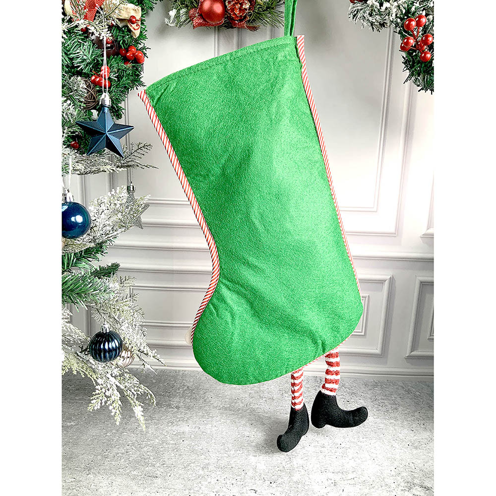 Velvet Glitter Santa Stockings Christmas Decoration | 11 x 17 inches