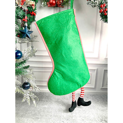 Velvet Glitter Santa Stockings Christmas Decoration | 11 x 17 inches