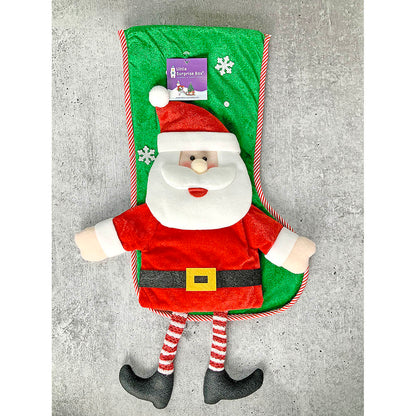 Velvet Glitter Santa Stockings Christmas Decoration | 11 x 17 inches