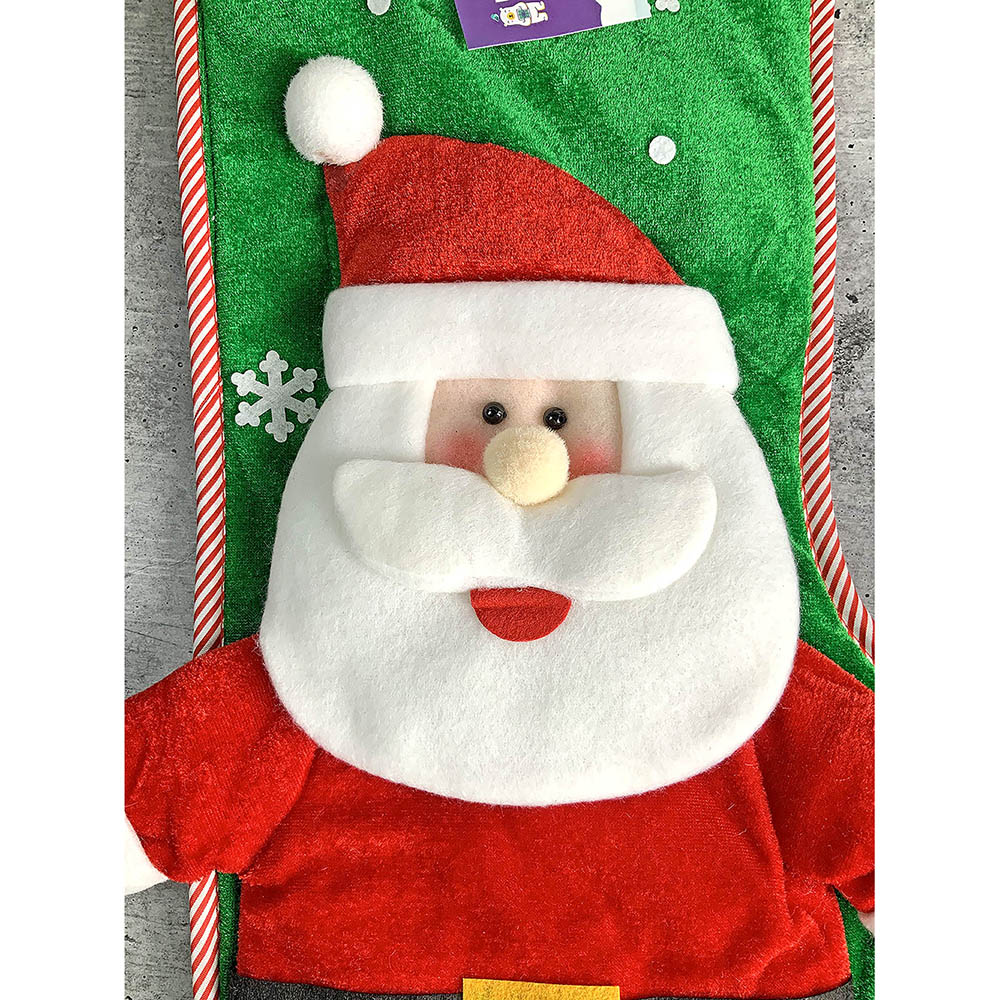 Velvet Glitter Santa Stockings Christmas Decoration | 11 x 17 inches