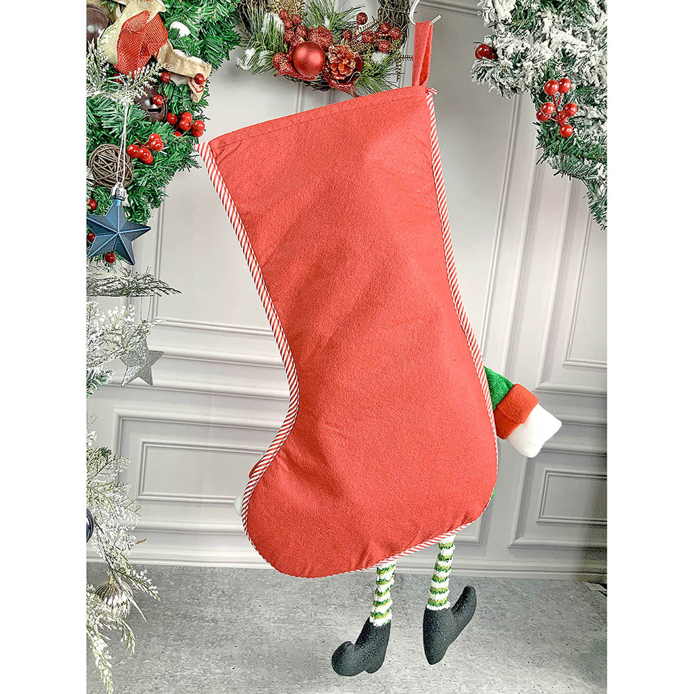 Velvet Glitter Snowman Stockings Christmas Decoration | 11 x 17 inches