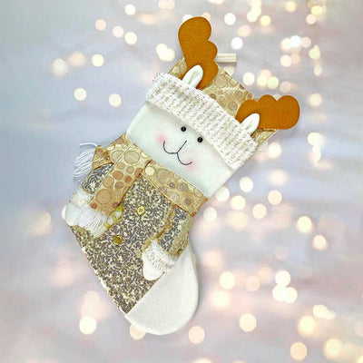 Golden Deer Stockings Christmas Decoration | 11 x 17 inches