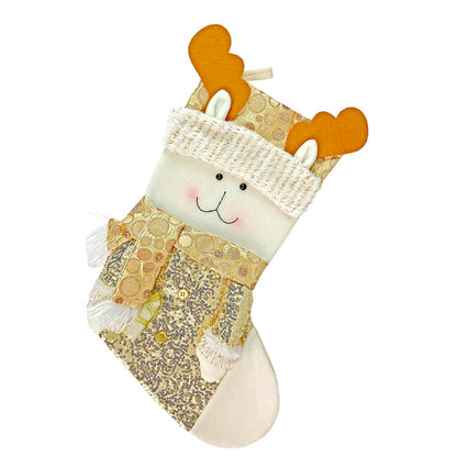 Golden Deer Stockings Christmas Decoration | 11 x 17 inches