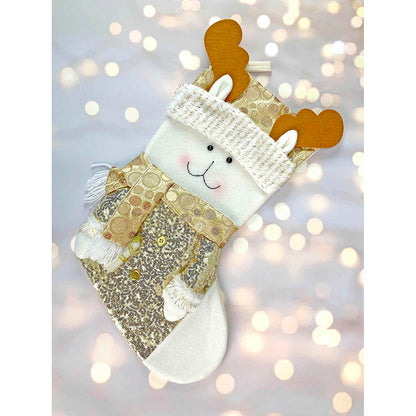 Golden Deer Stockings Christmas Decoration | 11 x 17 inches