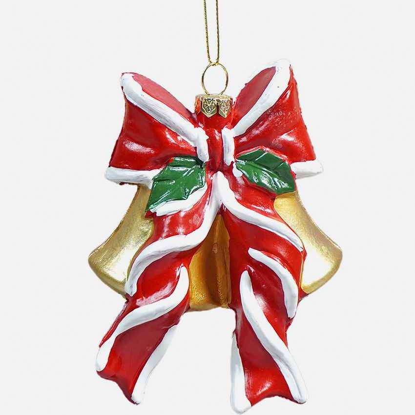 Big Bow Golden Bell Christmas Accent Decoration | 3 x 5 inches