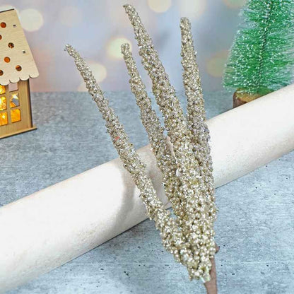 Shimmer Golden Beads 4 Stems Christmas Tree Filler Decoration | 29 x 4 x 3 inches