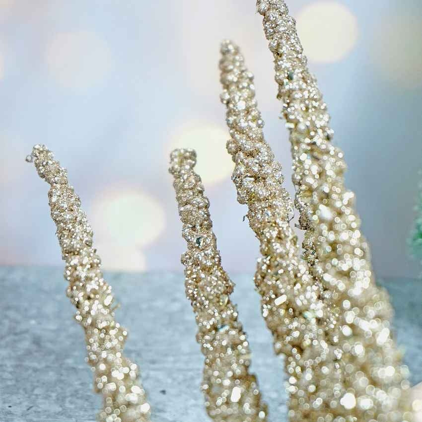 Shimmer Golden Beads 4 Stems Christmas Tree Filler Decoration | 29 x 4 x 3 inches