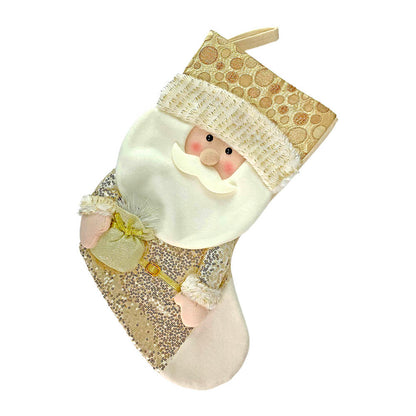 Golden Santa Stockings Christmas Decoration | 11 x 17 inches