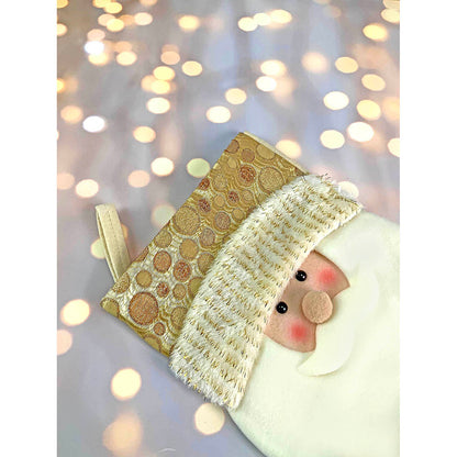 Golden Santa Stockings Christmas Decoration | 11 x 17 inches