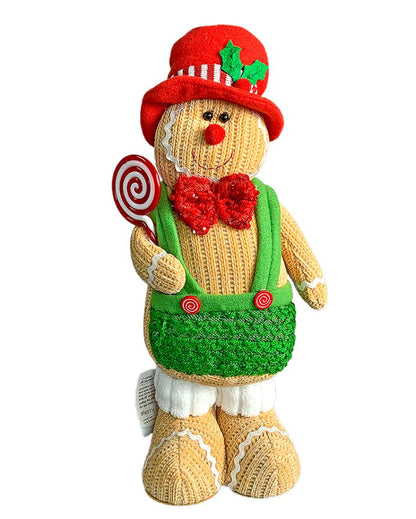 Lollipop Gingerbread Self Standing Man Christmas Table Decor | 6 x 5 x 15 inches