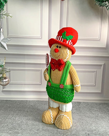 Lollipop Gingerbread Self Standing Man Christmas Table Decor | 6 x 5 x 15 inches