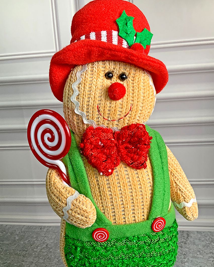 Lollipop Gingerbread Self Standing Man Christmas Table Decor | 6 x 5 x 15 inches