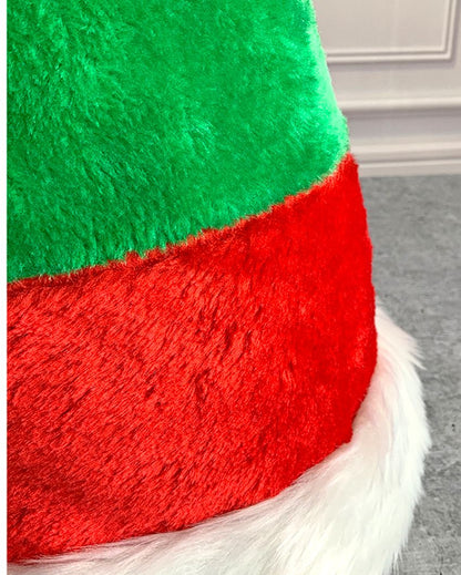 Stripes Furry Plush Velvet Christmas Party Hat | 12 x 14 inches