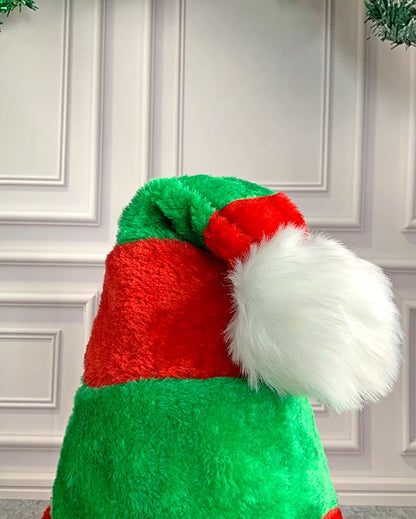 Stripes Furry Plush Velvet Christmas Party Hat | 12 x 14 inches