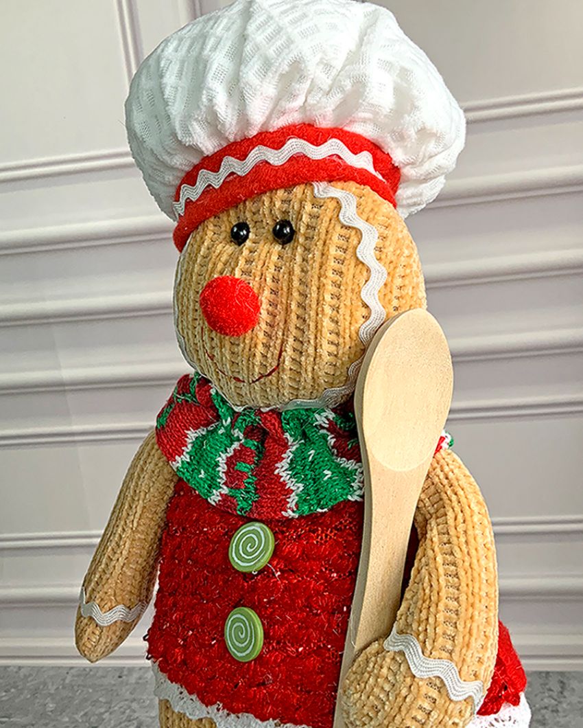 Spoon Gingerbread Self Standing Man Christmas Table Decor | 6 x 5 x 15 inches